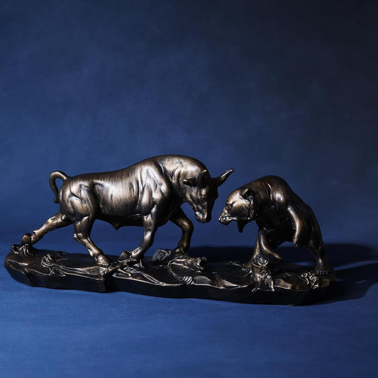 Wall Street Bull Statue Bull Market Bear Market Statue Stock Sculpture Office Desk Bookshelf Living Room Study Home Decor
