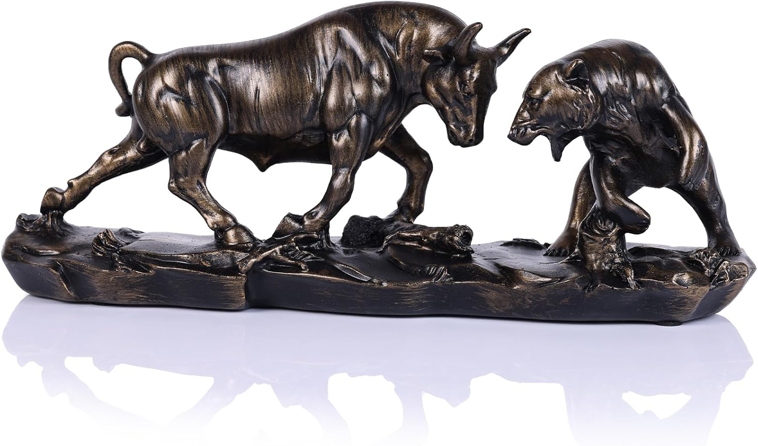 Wall Street Bull Statue Bull Market Bear Market Statue Stock Sculpture Office Desk Bookshelf Living Room Study Home Decor