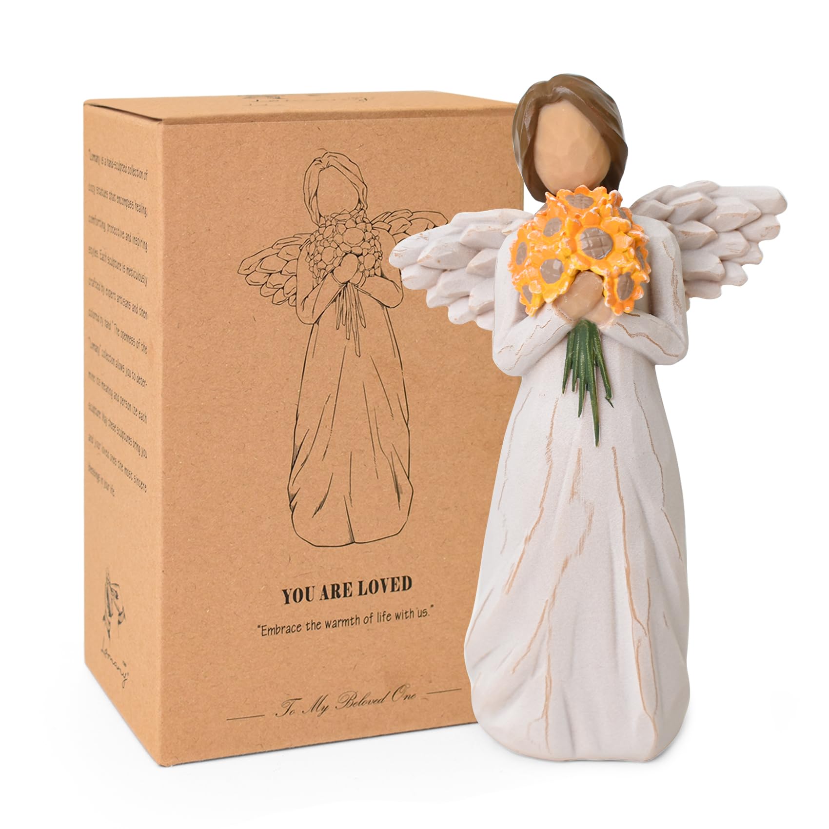 Forget Me Not Guardian Angel Figurines, Sympathy Gifts for Loss of Loved One, Miscarriage Gifts for Mothers, Sculpted Hand-Painted Statue for Home Decor Ornament