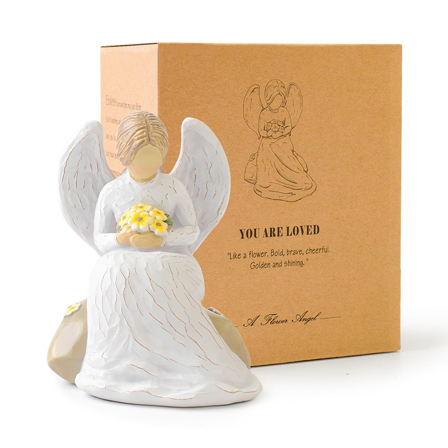 Forget Me Not Guardian Angel Figurines, Sympathy Gifts for Loss of Loved One, Miscarriage Gifts for Mothers, Sculpted Hand-Painted Statue for Home Decor Ornament