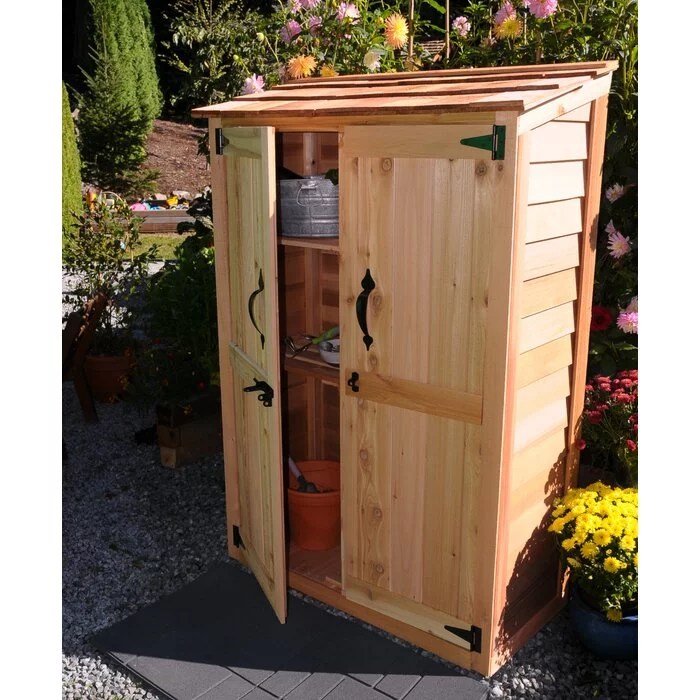 4_ft._W_x_2_ft._D_Garden_Chalet_Cedar_Wood_Tool_Shed-1.jpg 4 ft. W x 2 ft. D Garden Chalet Cedar Wood Tool Shed - Image 1