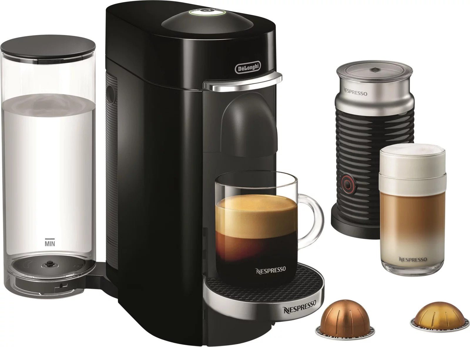 5721504_sd-scaled-1-1.jpg De’Longhi – Nespresso Vertuo Plus Deluxe Coffee and Espresso Maker by De’Longhi, Piano Black with Aeroccino Milk Frother – Piano Black - Image 1