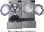 LG – 4.5 Cu. Ft. High-Efficiency Stackable Smart Front Load Washer with Steam and 6Motion Technology – Graphite steel