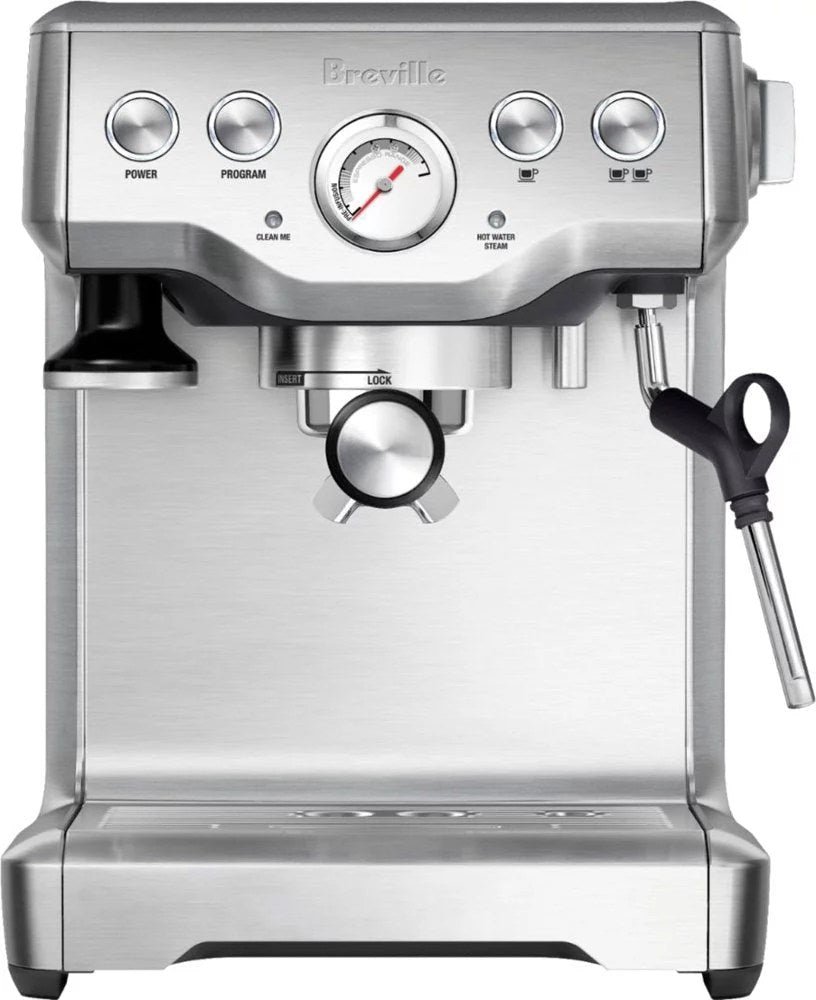 6216366_sd-1.jpg Breville – the Infuser Manual Espresso Machine with 15 bars of pressure, Milk Frother and Water filtration – Silver - Image 1