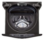 LG – SideKick 1.0 Cu. Ft. High-Efficiency Smart Top Load Pedestal Washer with 3-Motion Technology – Black steel