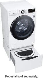 LG – 5.0 Cu. Ft. High-Efficiency Stackable Smart Front Load Washer with Steam and Built-In Intelligence – White - Image 10