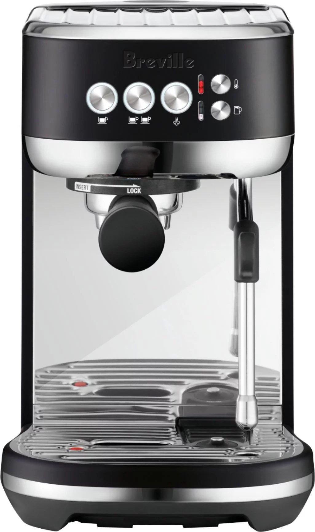 6426150_sd-1.jpg Breville The Bambino Plus Espresso Machine, Black Truffle-BES500BTR1BUS1 - Image 1