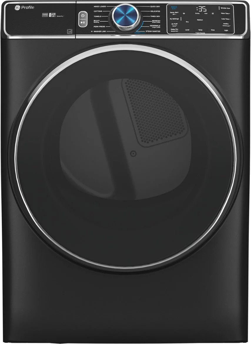 6494099_sd-1.jpg GE Profile – 7.8 cu. ft. Smart Front Load Electric Dryer with Steam and Sanitize Cycle and Washer Link – Carbon Graphite - Image 1