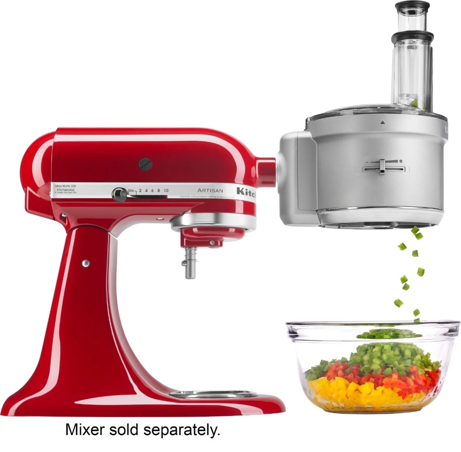 8125016_rd-1.jpg KitchenAid – KSM2FPA Food Processor Attachment Kit with Commercial Style Dicing – Silver - Image 1