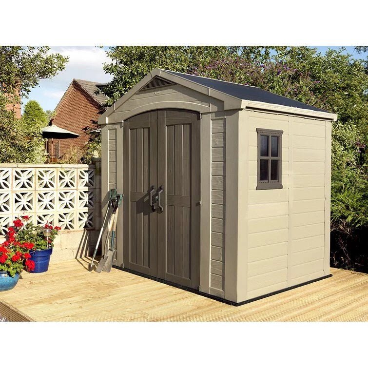 Factor8x6FTStrongStorageShedMadeOfExtremelyDurableResinAndReinforcedwithSteel-14-1.jpg Keter Factor 8 x 6 FT Strong Storage Shed - Image 1