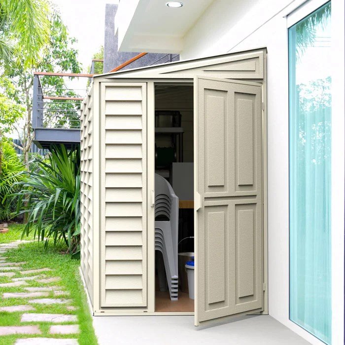SideMate 4 ft. W x 8 ft. D Plastic Lean-To Storage Shed Installation Included - Image 2