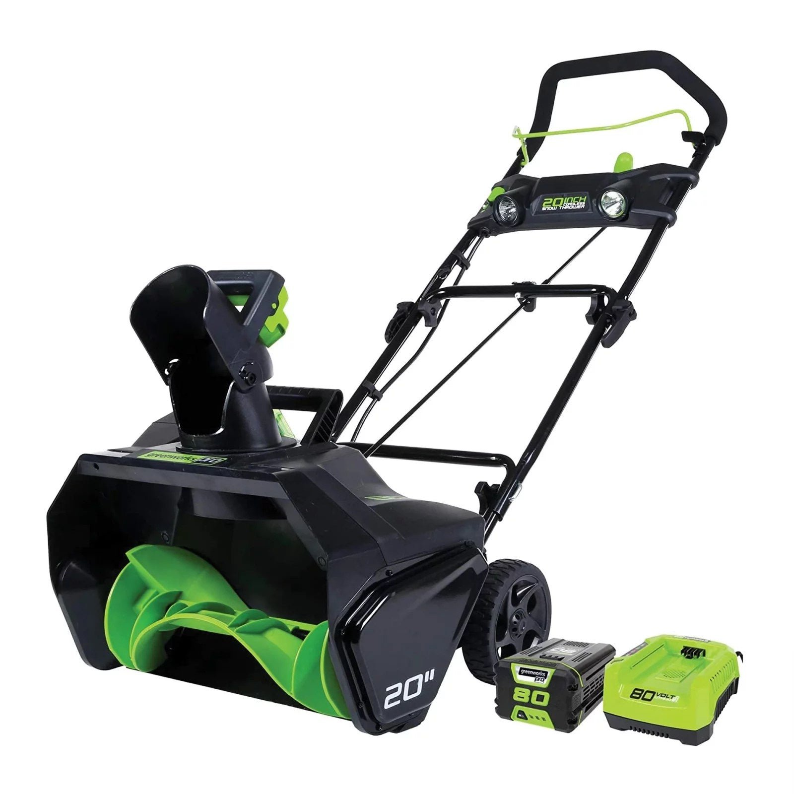 greenworks-pro-80v-20-inch-snow-thrower-with-2ah-battery-and-charger-1.jpg Greenworks Pro 80V 20 inch Snow Thrower with 2Ah Battery and Charger - Image 1