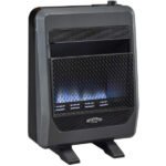 Natural Gas Vent Free Blue Flame Gas Space Heater With Blower and Base Feet – 20,000 BTU, T-Stat Control