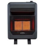 Natural Gas Vent Free Infrared Gas Space Heater With Blower and Base Feet – 20,000 BTU, T-Stat Control