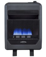 Propane Gas Vent Free Blue Flame Gas Space Heater With Blower and Base Feet – 20,000 BTU, T-Stat Control