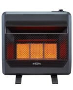 Propane Gas Vent Free Infrared Gas Space Heater With Blower and Base Feet – 28,000 BTU, T-Stat Control