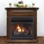 Dual Fuel Ventless Gas Fireplace With Mantel – 32,000 BTU, T-Stat Control, Nutmeg Finish - Image 2