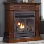 Dual Fuel Ventless Gas Fireplace With Mantel – 32,000 BTU, T-Stat. Control, Auburn Cherry Finish - Image 2