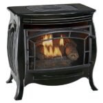 Dual Fuel Ventless Gas Stove – 26,000 BTU, Remote Control, Gloss Black Finish