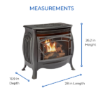 Dual Fuel Ventless Gas Stove – 26,000 BTU, Remote Control, Matte Black Finish - Image 6