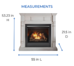 Full Size Dual Fuel Ventless Gas Fireplace With Mantel – 32,000 BTU, Remote Control, Antique White Finish - Image 6