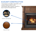 Full Size Dual Fuel Ventless Gas Fireplace With Mantel – 32,000 BTU, Remote Control, Walnut Finish - Image 2