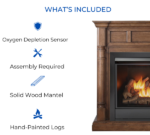 Full Size Dual Fuel Ventless Gas Fireplace With Mantel – 32,000 BTU, Remote Control, Walnut Finish - Image 5