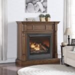 Full Size Dual Fuel Ventless Gas Fireplace With Mantel – 32,000 BTU, Remote Control, Walnut Finish - Image 9