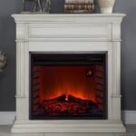 Full Size Electric Fireplace – Remote Control, Antique White Finish - Image 3