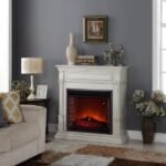 Full Size Electric Fireplace – Remote Control, Antique White Finish - Image 4