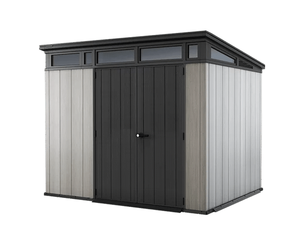 Keter Artisan 9×7 Foot Large Outdoor Shed with Floor with Modern Design for Patio Furniture