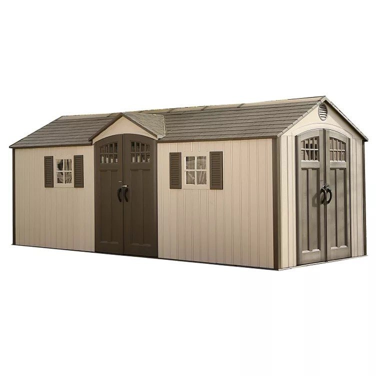 image1-2-1-1.jpg Lifetime 20′ x 8′ Outdoor Storage Shed Building Brown - Image 1