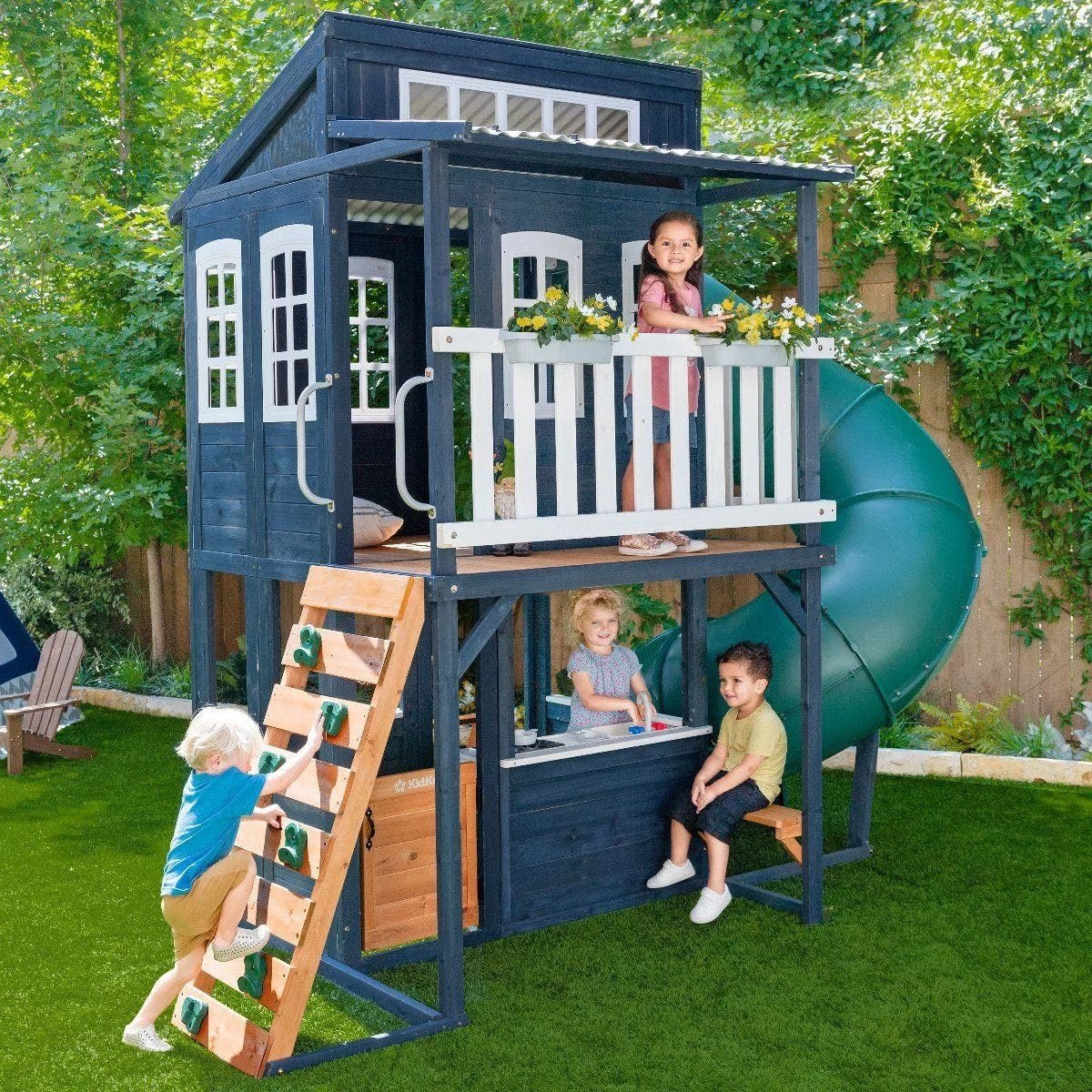 p280147_rsm_2-1.jpg Kids Kidkraft Cozy Escape Playhouse In Navy Installation Included - Image 1