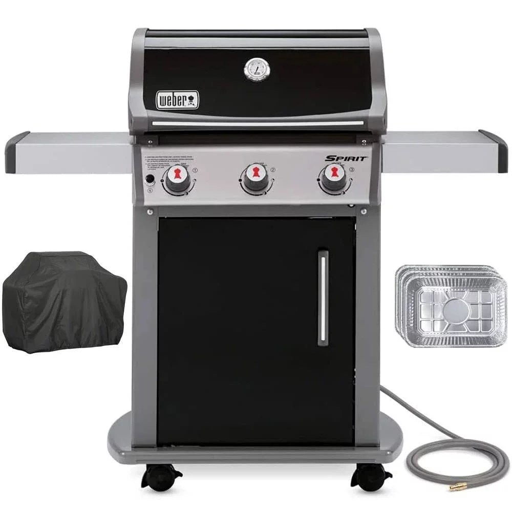 shopping-1.jpg Weber 47510001 Spirit E-310 3-Burner Natural GAS Black Bundle with Generic Grill Cover Barbecue Drip Pans Set of 3 - Image 1