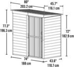 Shed-in-a-Box Steel Storage Shed 6 x 4 ft. Galvanized Charcoal/Cream - Image 3