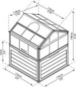 Canopia by Palram Plant Inn 4 ft. x 4 ft. Greenhouse Kit – Silver Structure & Clear Panels - Image 5