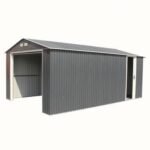 Duramax Imperial Metal Garage Dark Gray with White Trim 12×26 - Image 7