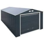 Duramax Imperial Metal Garage Dark Gray with White Trim 12×26 - Image 9
