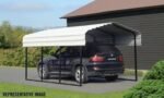 Steel Carport 10 x 29 x 7 ft. Galvanized Black/Eggshell - Image 2