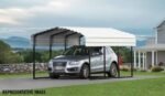Steel Carport 10 x 29 x 7 ft. Galvanized Black/Eggshell - Image 5