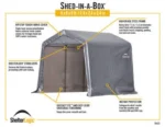 ShelterLogic Shed-in-a-Box 8 x 8 x 8 ft Peak Gray - Image 6