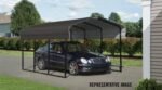 Steel Carport 10 x 24 x 7 ft. Galvanized Black/Charcoal - Image 3