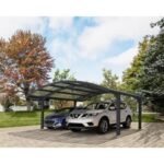 Canopia By Palram Arizona Double Wings 16ft. x 19 ft. Carport Kit – Grey Structure & Corrugated Solar Grey Panels