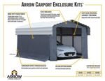 Arrow Enclosure Kit ONLY for Arrow Carport, 20 ft. x 20 ft. Gray - Image 6
