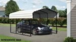 Steel Carport 10 x 20 x 7 ft. Galvanized Black/Eggshell - Image 4