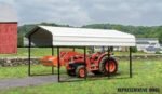 Steel Carport 10 x 20 x 7 ft. Galvanized Black/Eggshell - Image 2